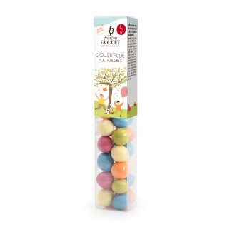 Crousti'folie multicolores : céréale enrobée de chocolat blanc aux couleurs éclatantes