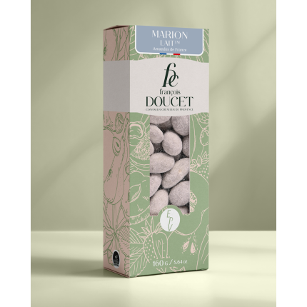 Marion Lait – Amandes de Provence enrobées de chocolat noir au café et de sucre glace