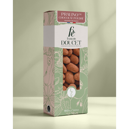 Pralino™ Chocolat Noir Poudré – Amandes enrobées de chocolat noir et de poudre de cacao