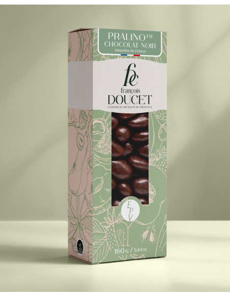 Pralino™ Chocolat Noir Brillant – Amandes enrobées de chocolat noir laqué