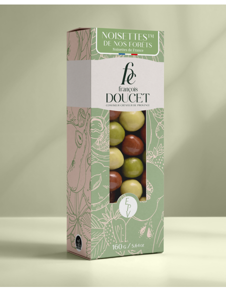 Noisettes de nos Forêts - Noisettes enrobées de chocolat lait et blanc